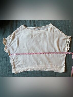 Écote- Boxy, Gauzy  Crop Top - Cream - S